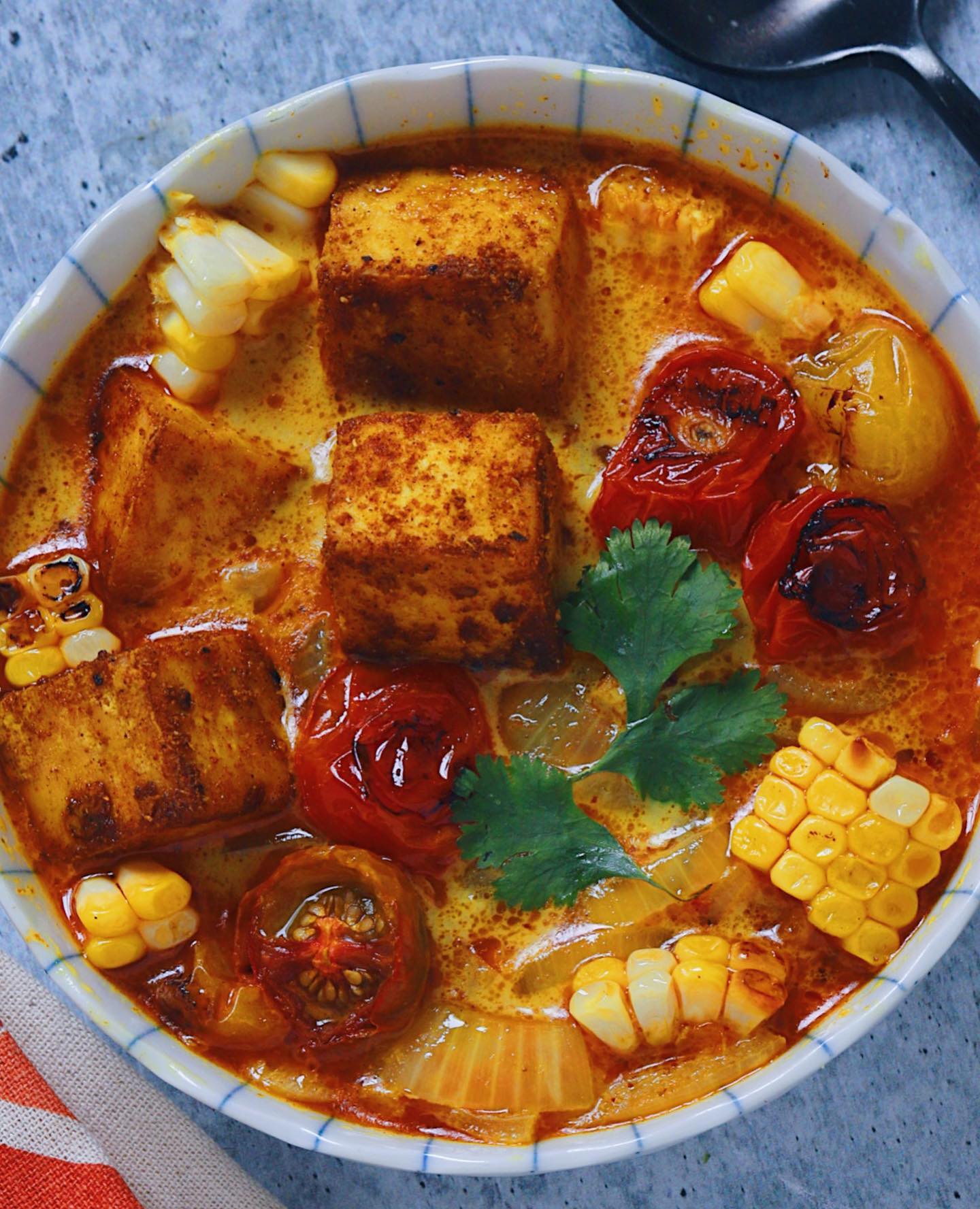 Tofu Curry with Roasted Vegetables