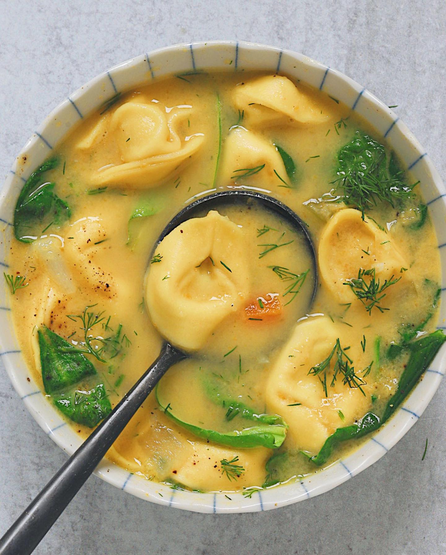 Vegan Lemon and Herb Tortellini Soup
