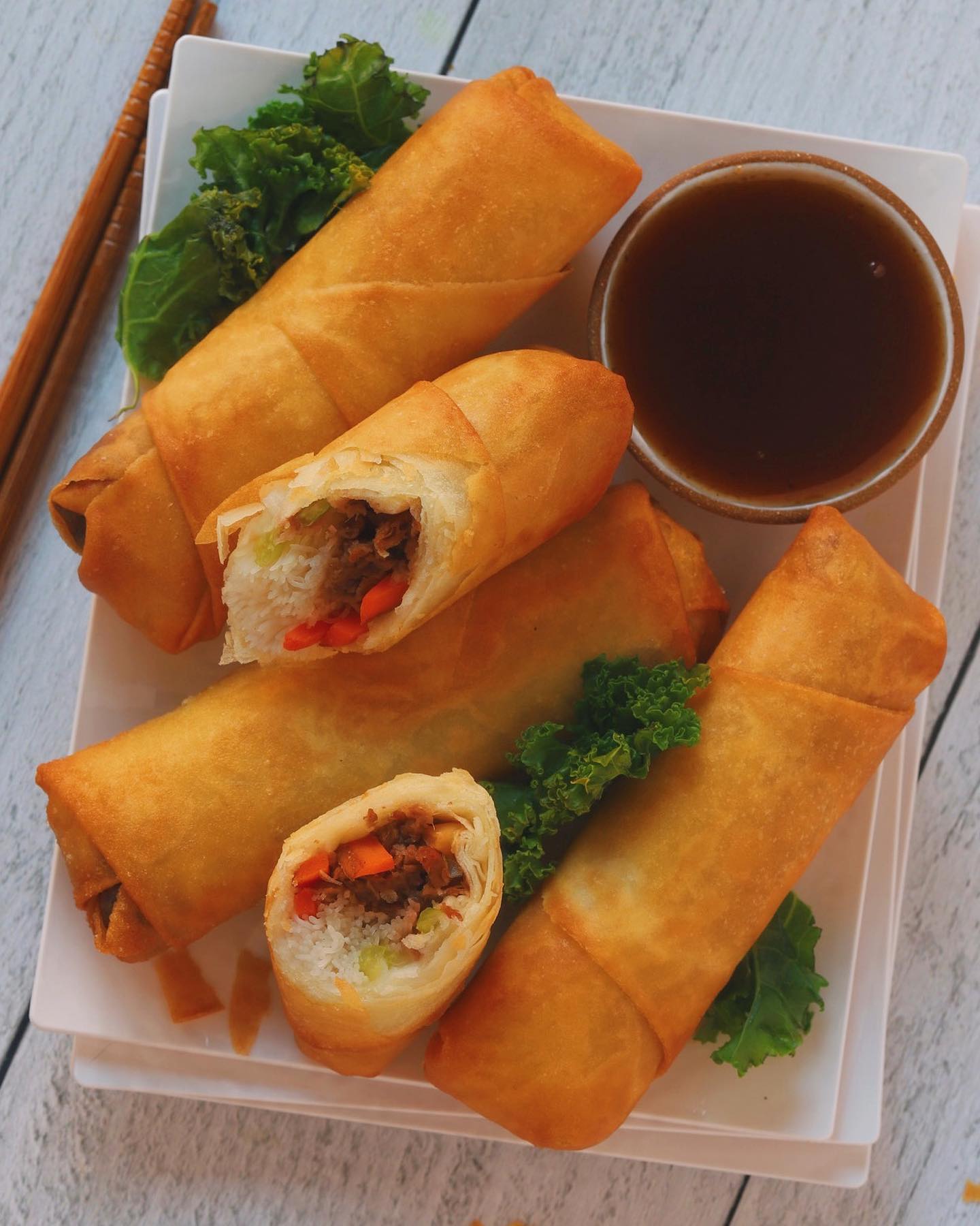 Golden Plant-Based Spring Rolls