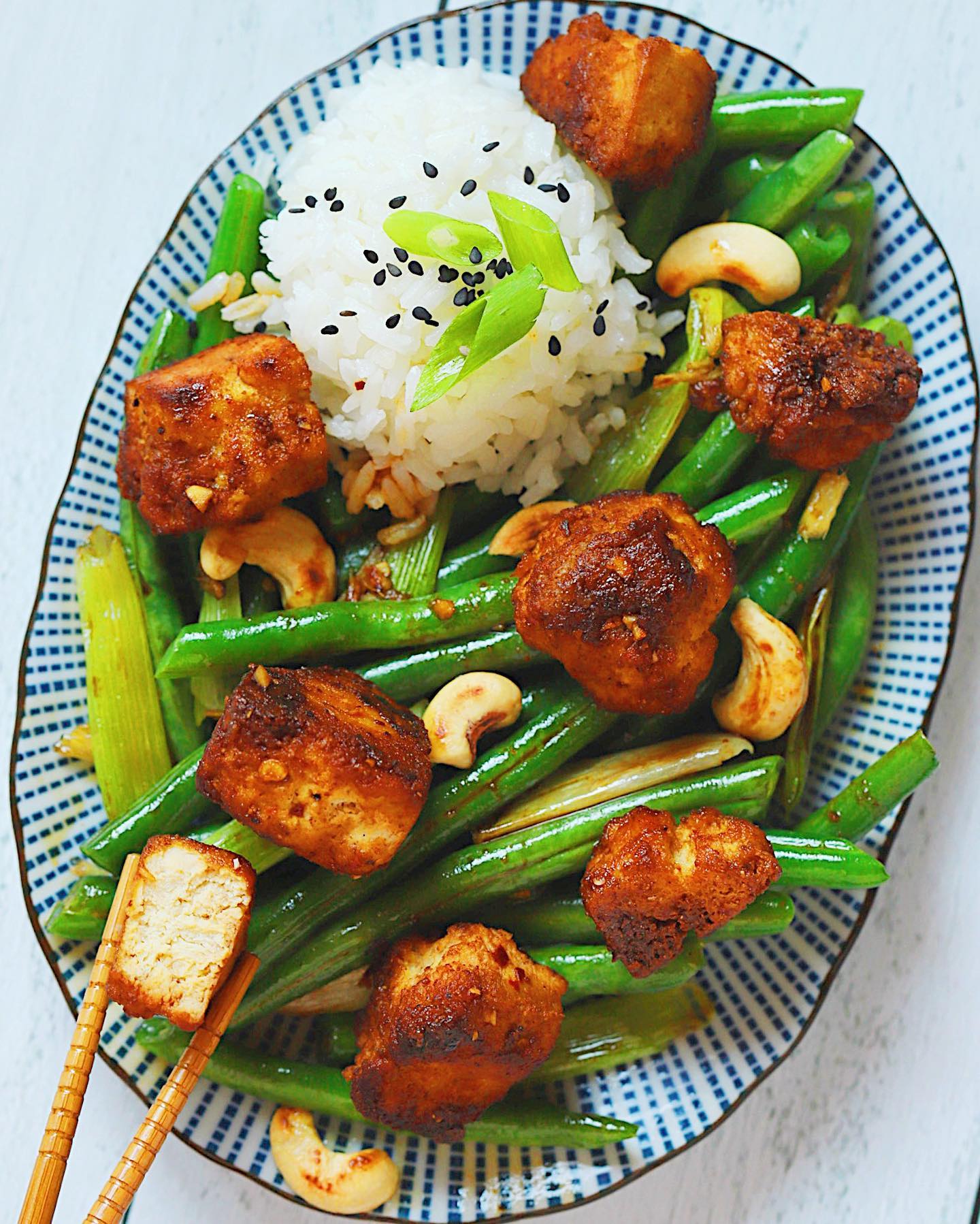 Crispy Tofu and String Beans