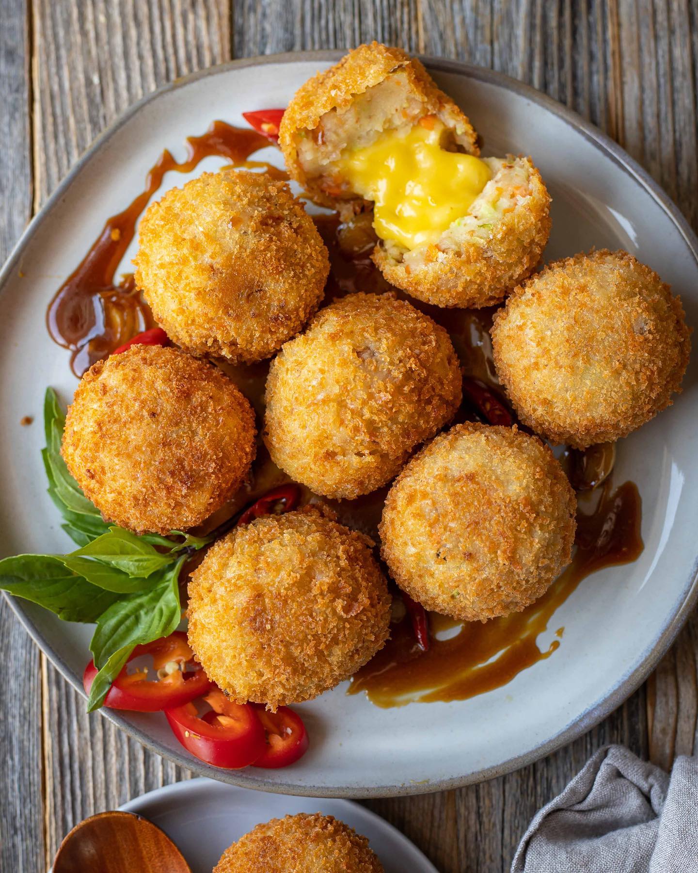 Crispy Stuffed Potato Balls with Field Roast Creamy Original