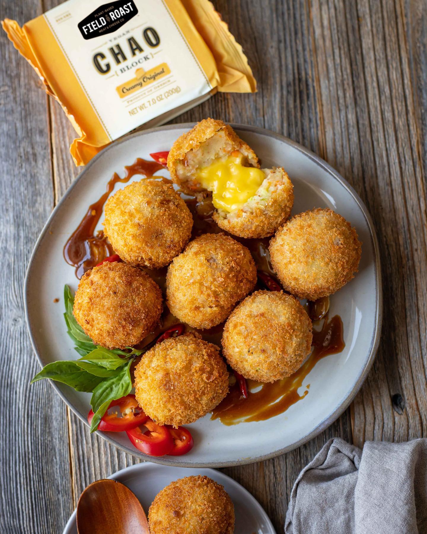 Crispy Stuffed Potato Balls with Field Roast Creamy Original