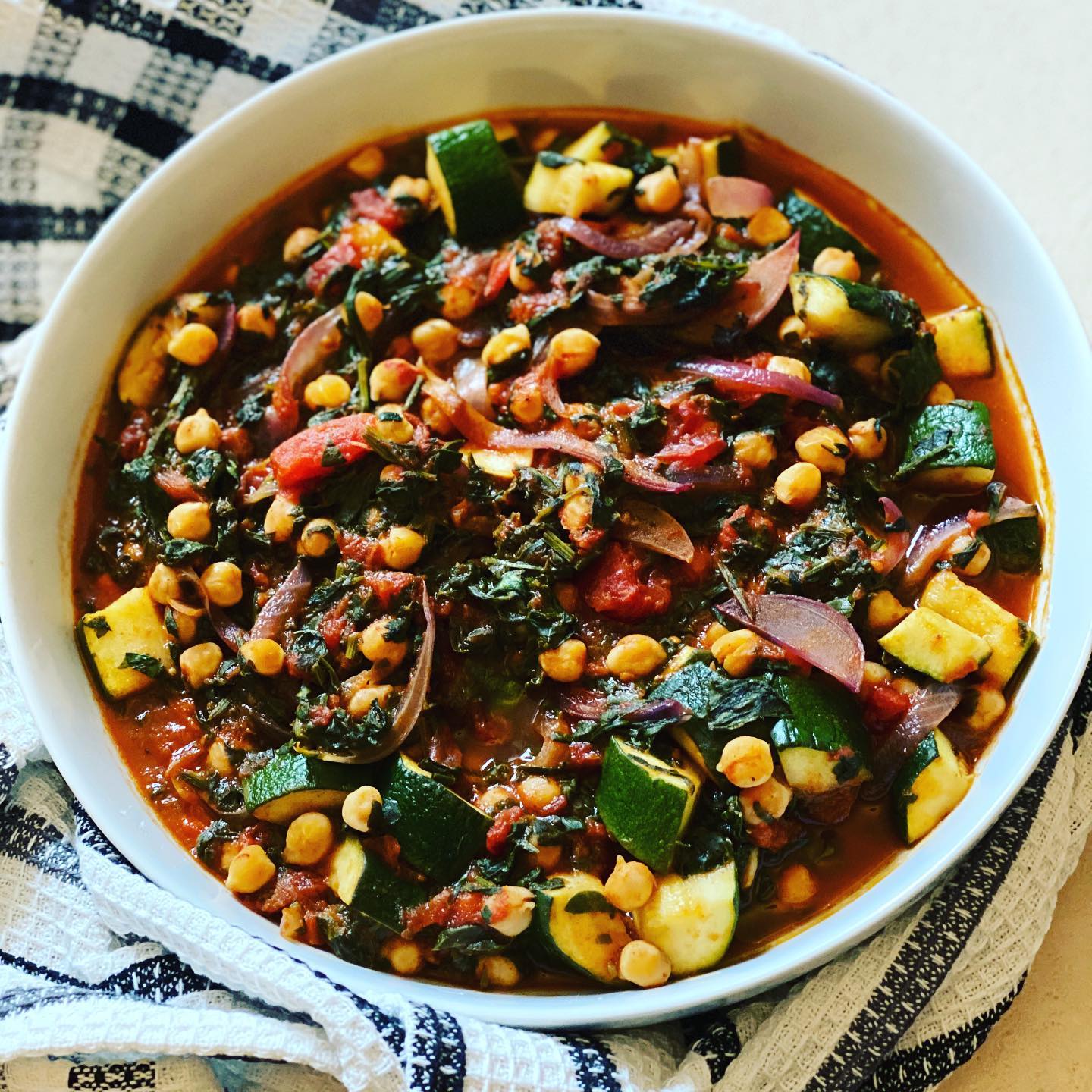 Veggie Ratatouille with Chickpeas and Bread