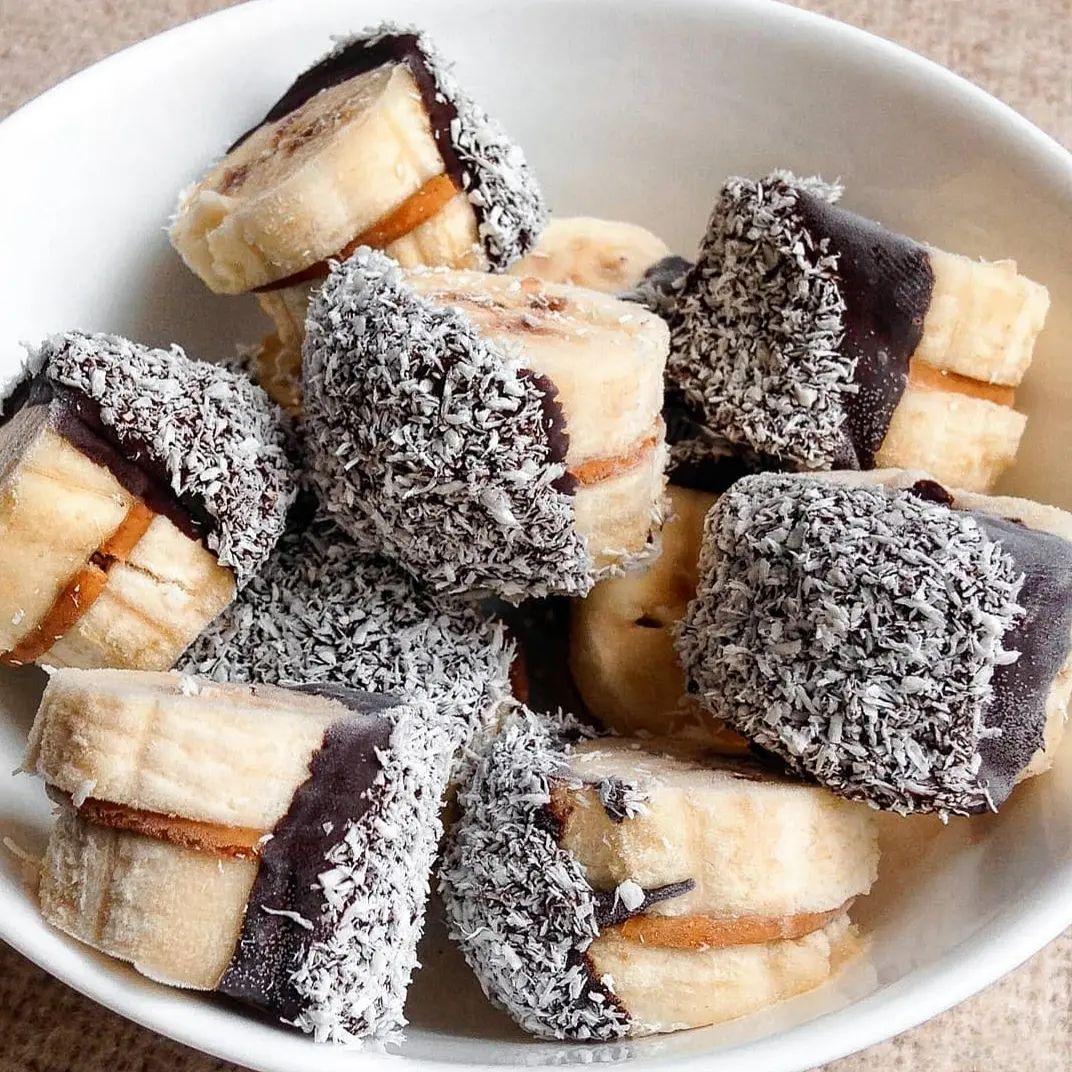 Chocolate Peanut Butter Coconut Banana Bites