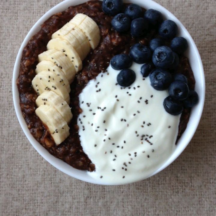 Chocolate Yoghurt Banana Oatmeal Delight
