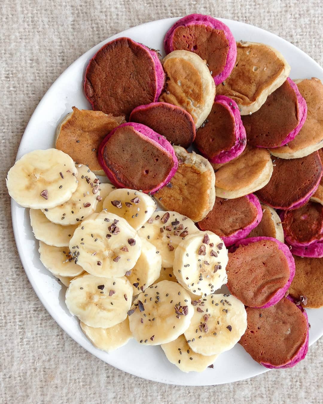 Mini Banana Pancakes Plate