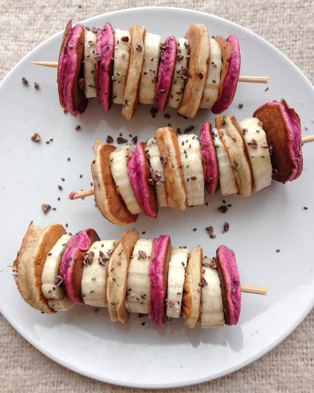 Mini Banana Bread Pancake Skewers