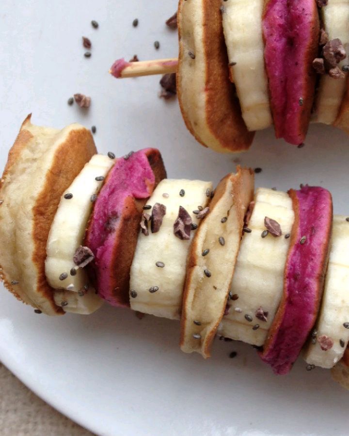 Mini Banana Bread Pancake Skewers
