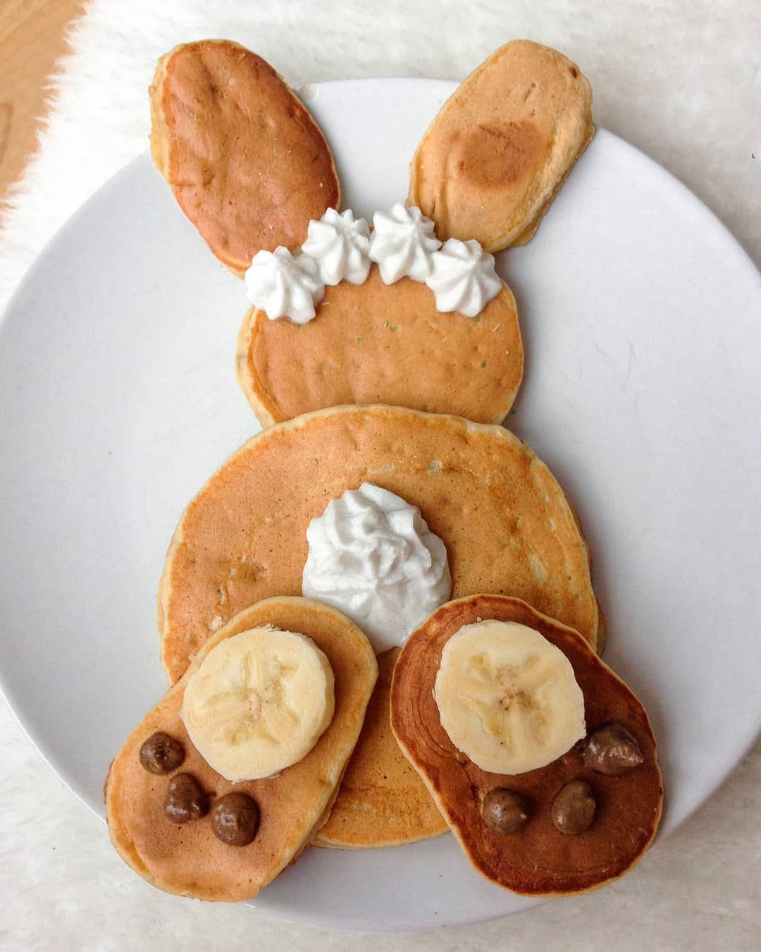 Easter Bunny Banana Pancakes