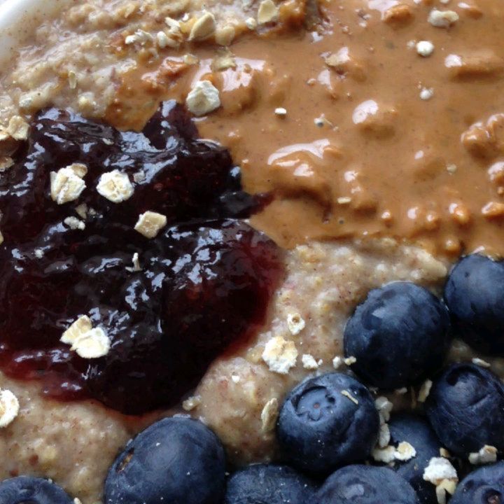 Peanut Butter & Jelly Blueberry Oatmeal