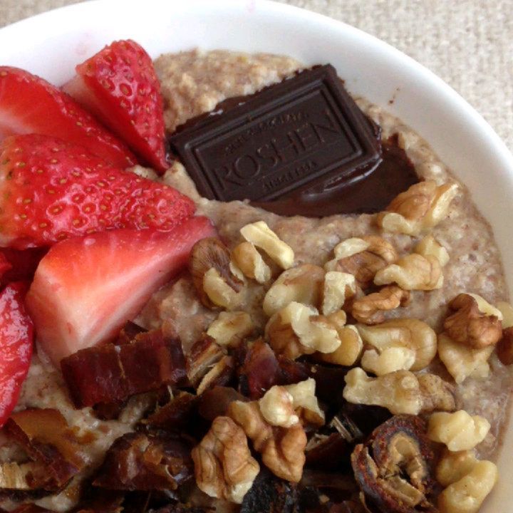Strawberry Chocolate Date Walnut Oatmeal Delight