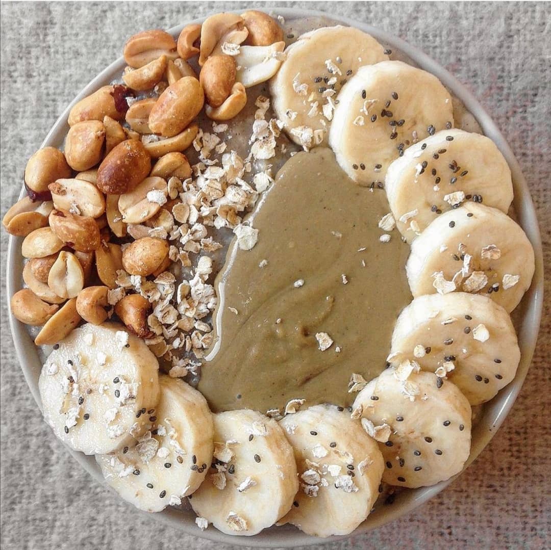 Banana Peanuts and Seeds Oatmeal