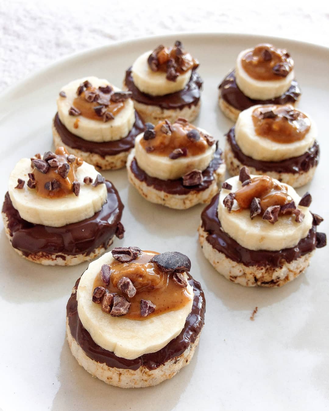 Chocolate Peanut Butter Banana Rice Cakes