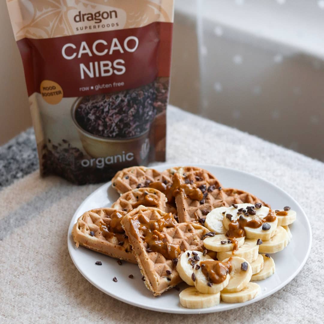 Chocolate & Peanut Butter Banana Bread Waffles