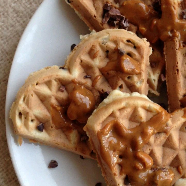 Chocolate & Peanut Butter Banana Bread Waffles