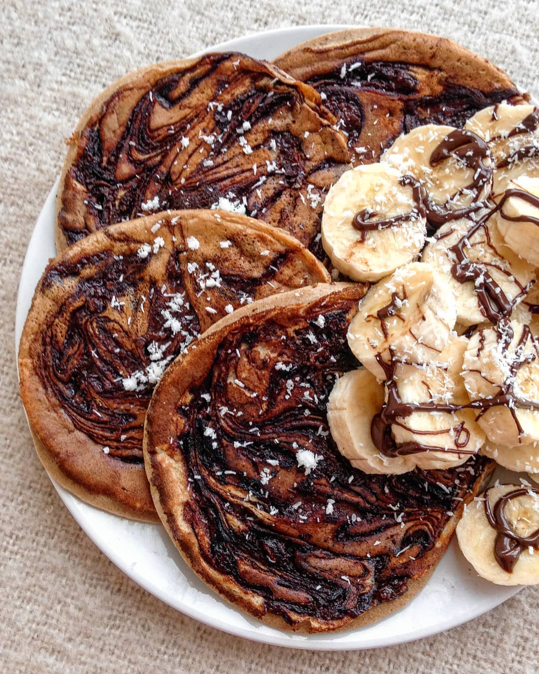Chocolate Swirl Banana Bread Pancakes