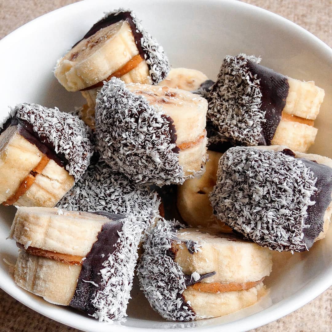 Chocolate Peanut Butter Coconut Banana Bites
