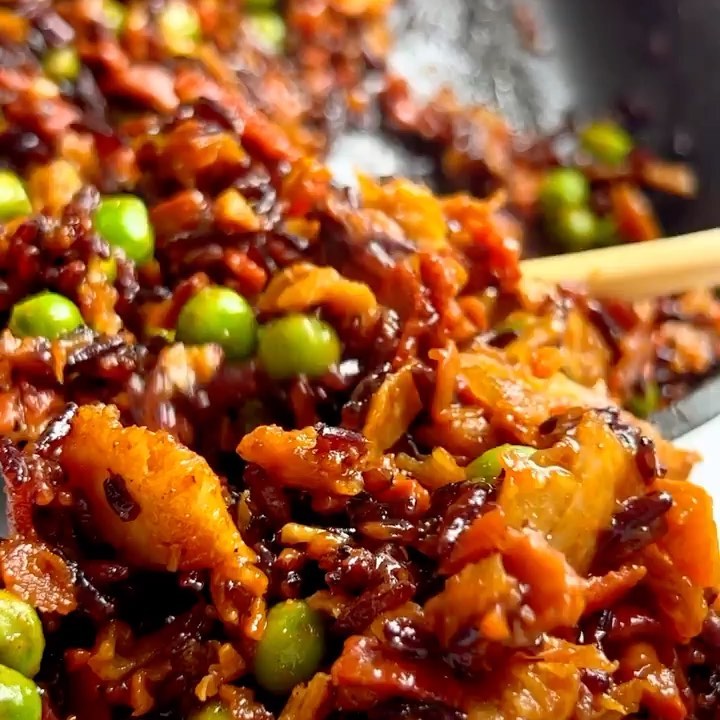 Vegan Black Fried Rice Dish