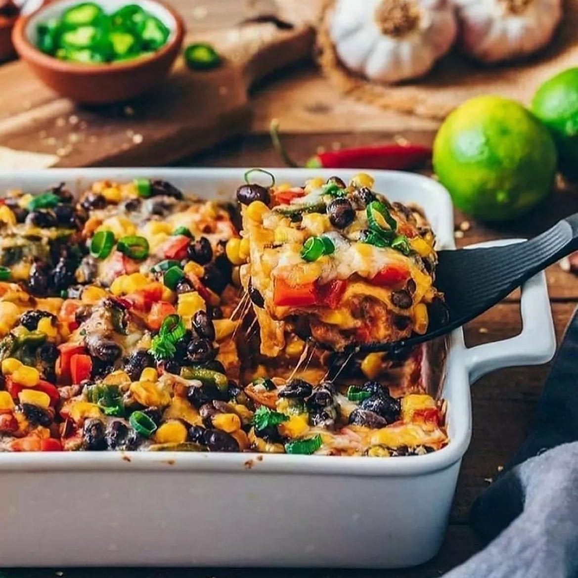 Vegan Mexican Tortilla Casserole