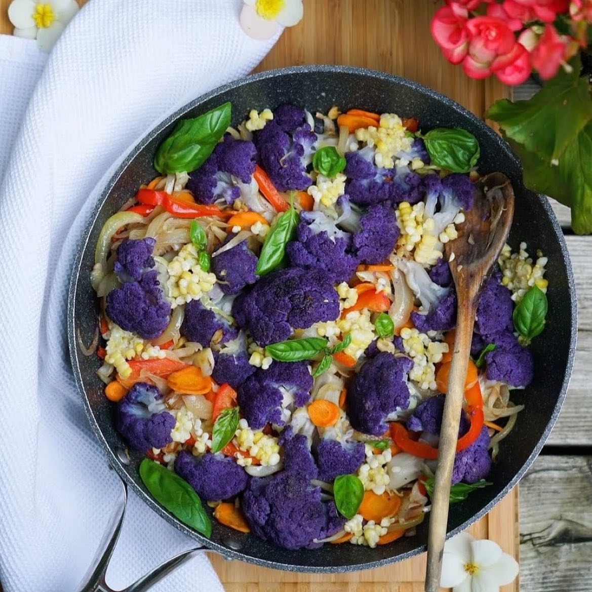 Rainbow Stir-Fry with Peanut Sauce