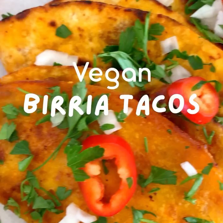 Vegan Birria Tacos with Mushroom Filling