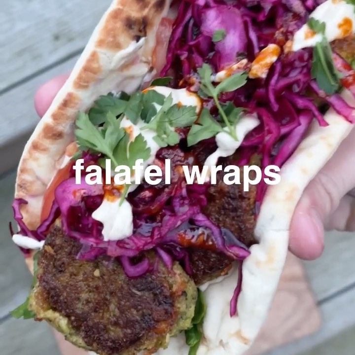 Vegan Herbed Falafel with Slaw and Tahini