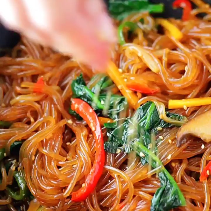 Vegan Korean Glass Noodle Stir-Fry