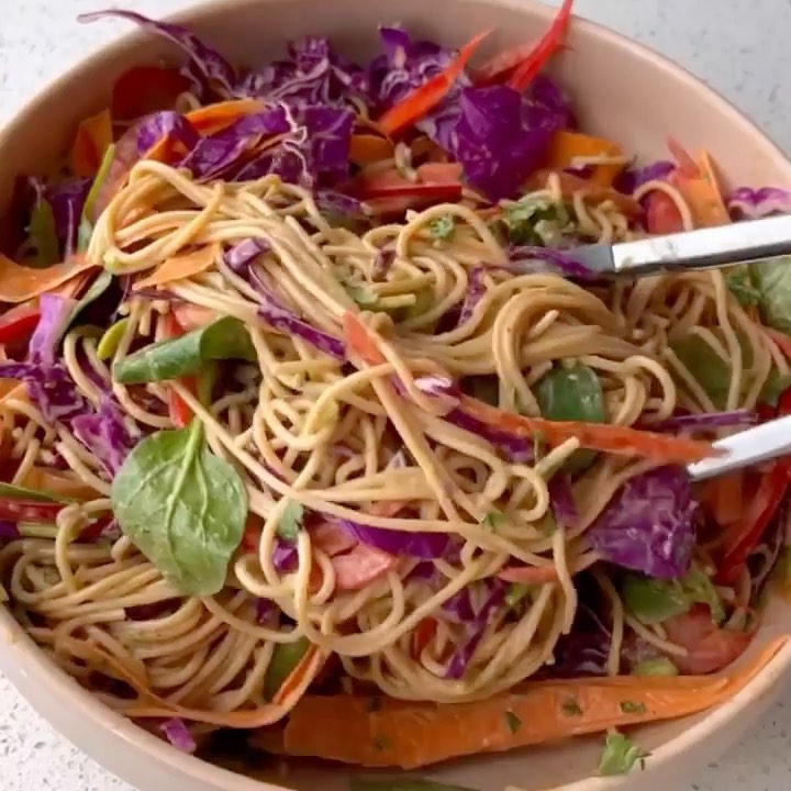 Vegan Rainbow Peanut Noodles