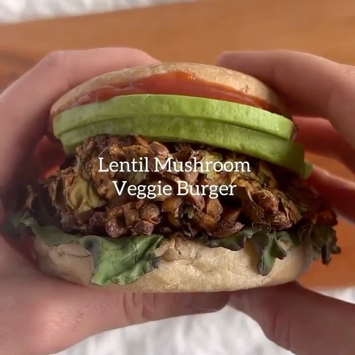 Lentil Mushroom Veggie Burger