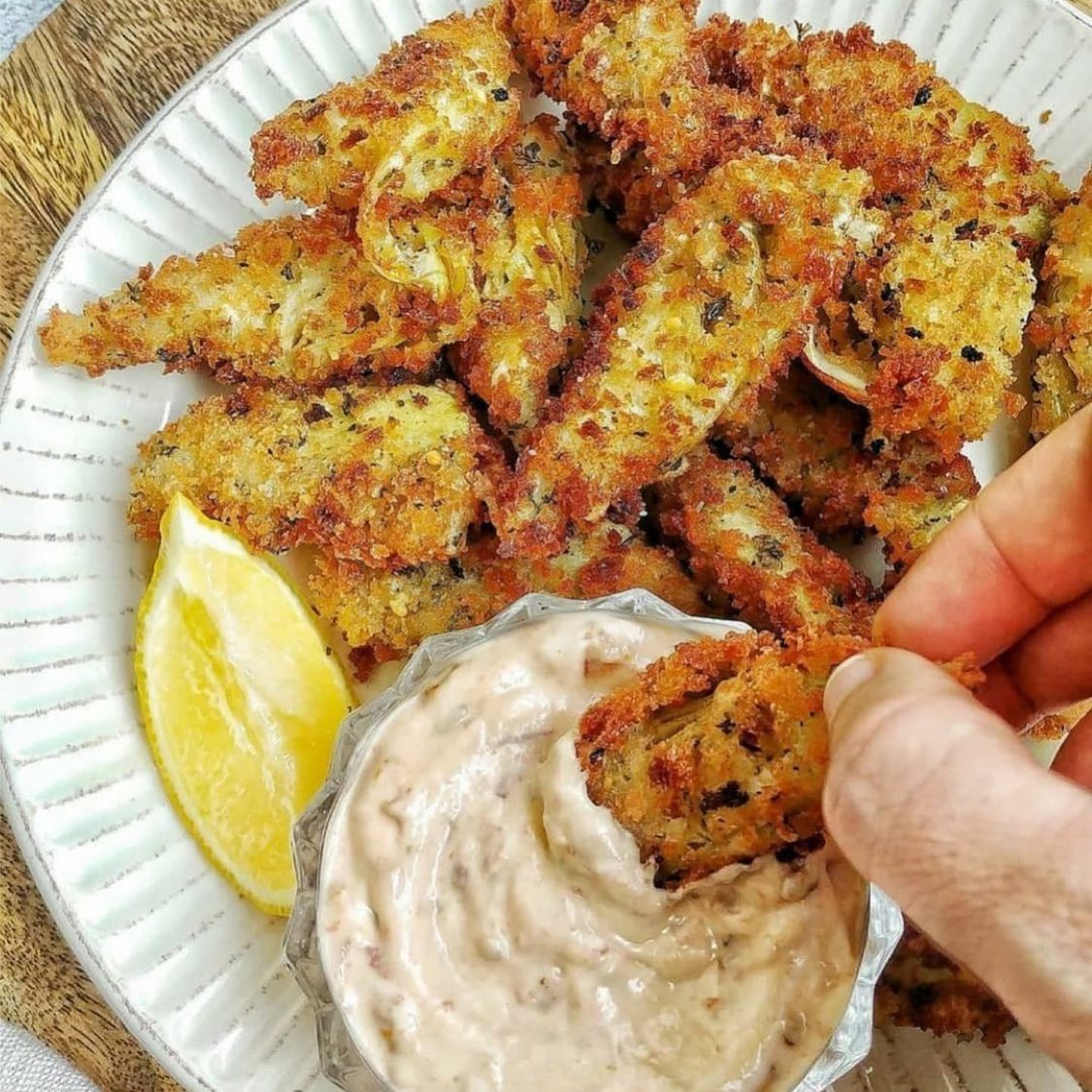 Crispy Fried Artichokes and Creamy Chipotle Dip