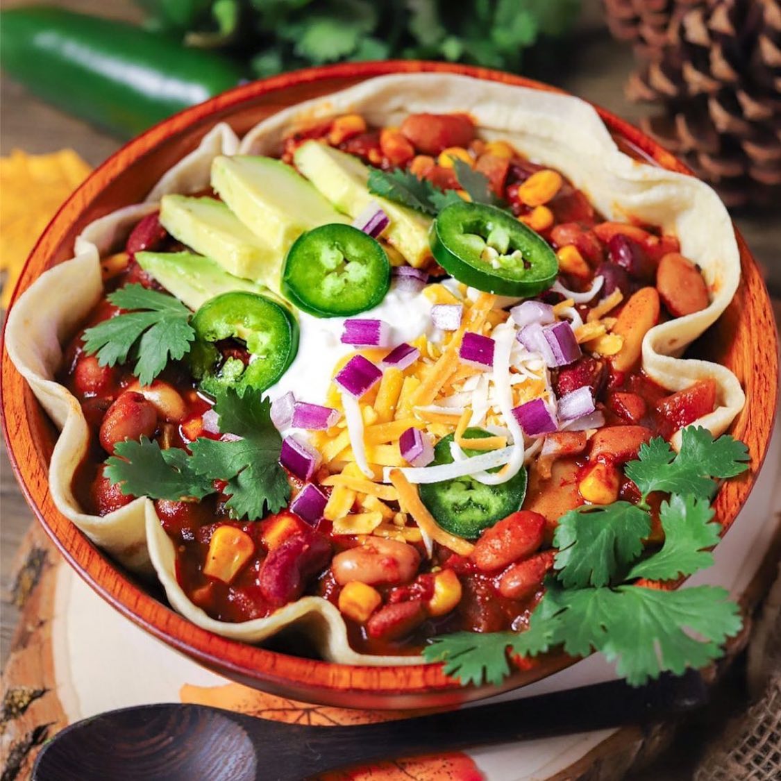 Vegan Chili with Beans and Tomatoes