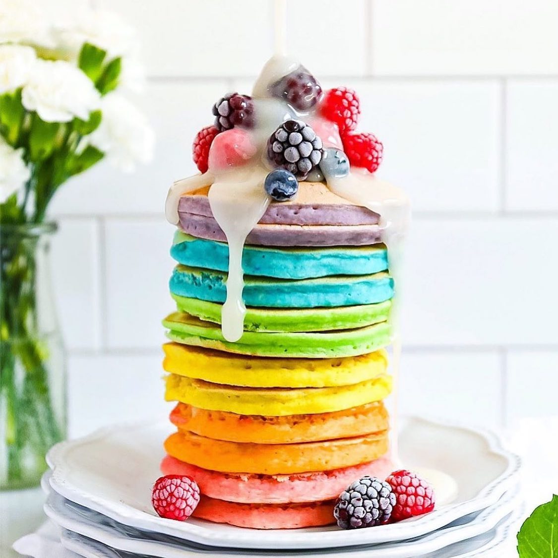 Rainbow Vegan Pancakes