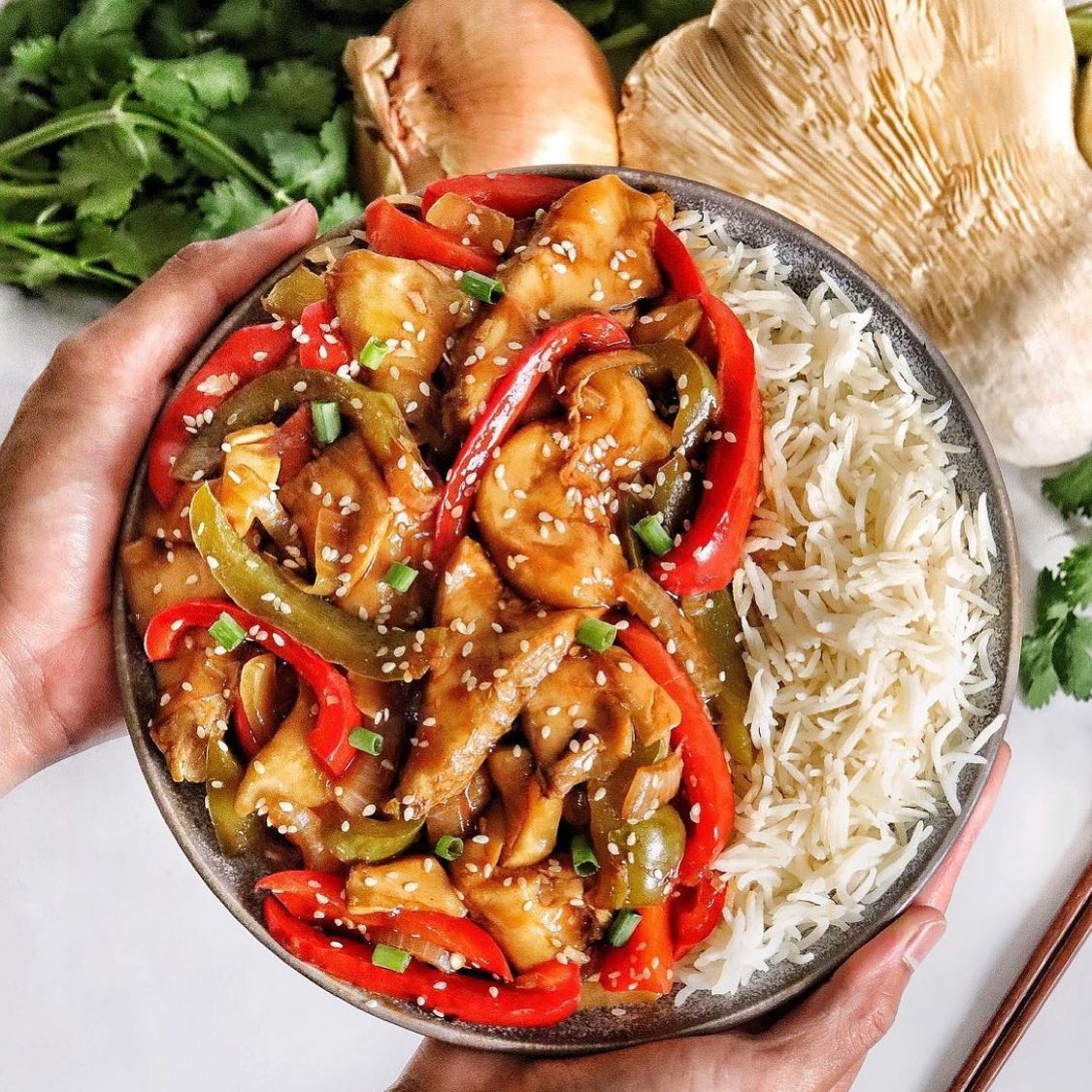 Chinese Sesame Mushroom Stir-Fry