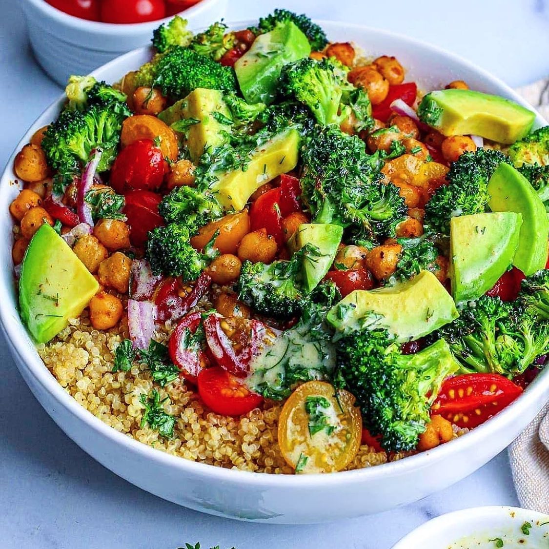Roasted Broccoli and Quinoa Salad with Herb Vinaigrette