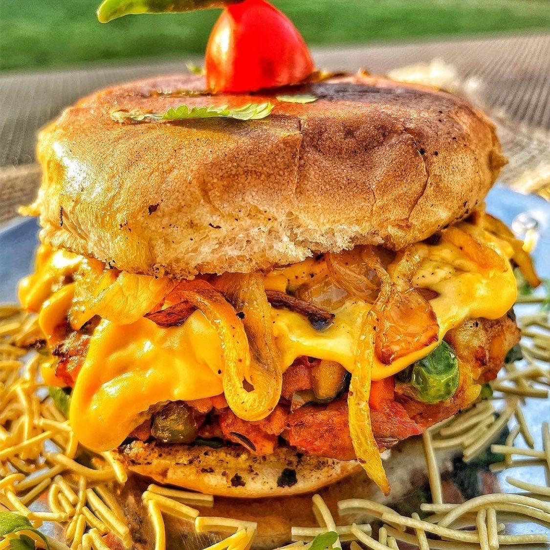 Indian Pav Bhaji Burger
