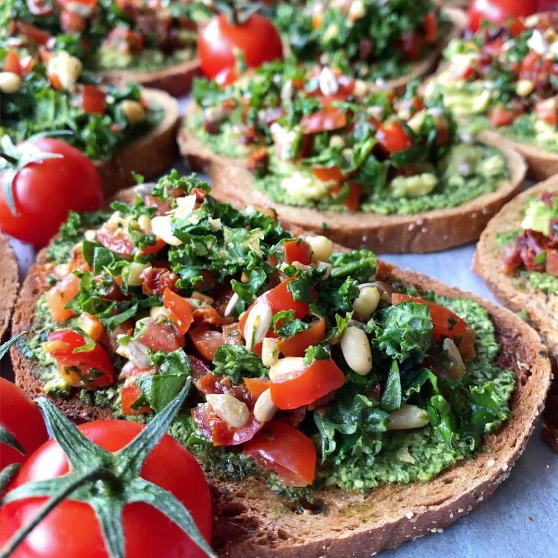 Oil-Free Vegan Pesto Avocado Toast