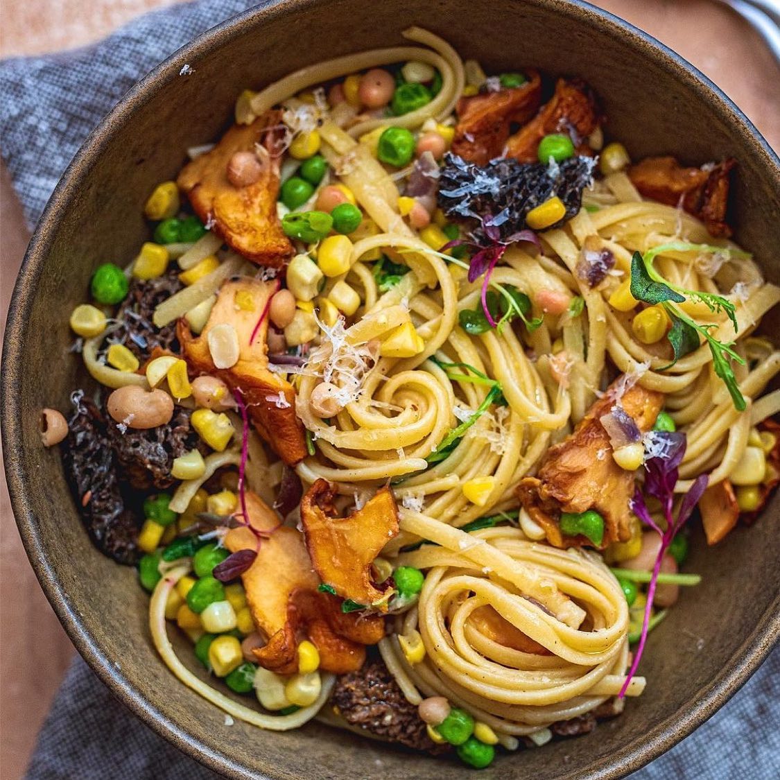 Corn and Mushroom Pasta