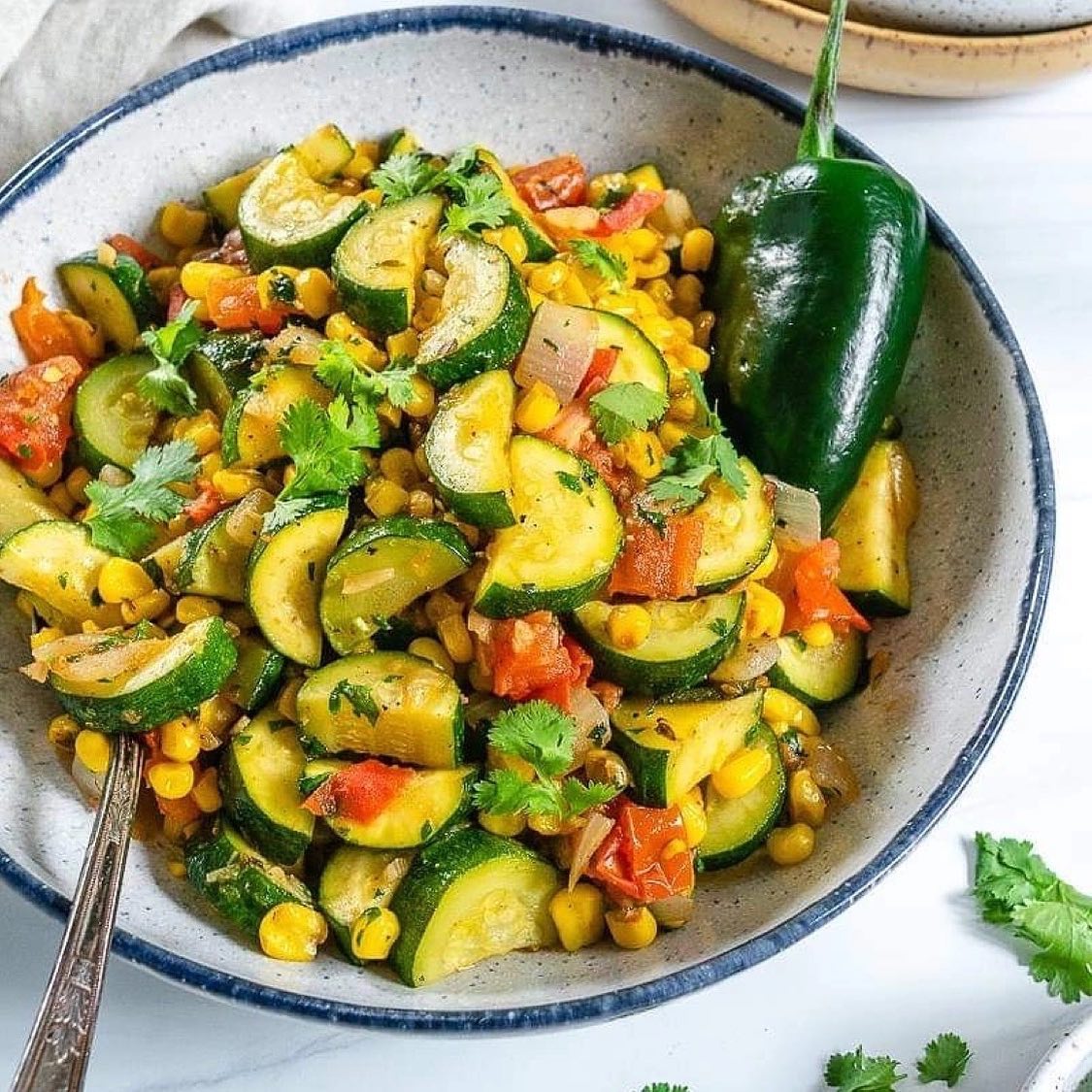 Vegan Calabacitas Mexican Vegetable Stir-Fry