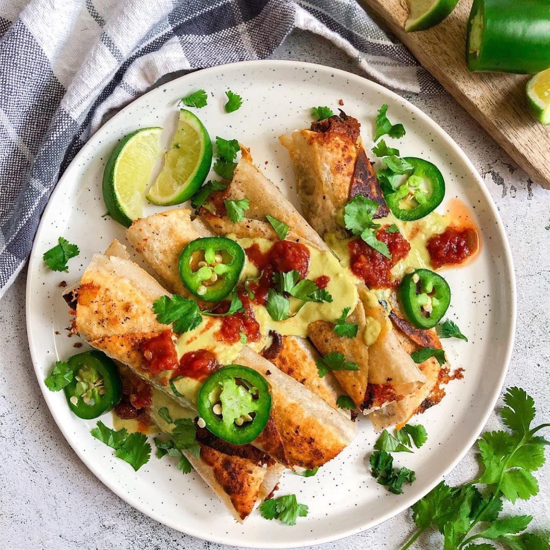 Sweet Potato and Black Bean Flautas