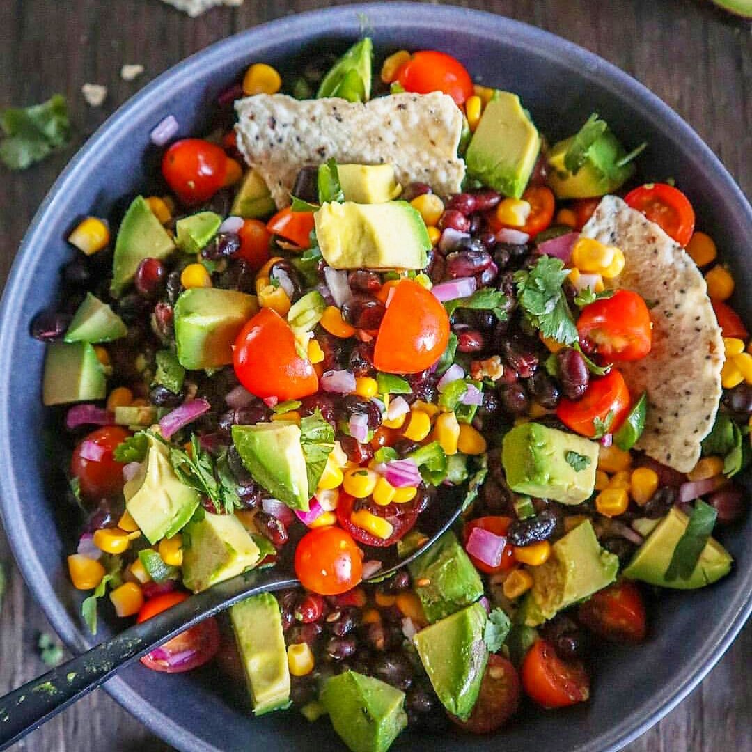 Vegan Black Bean Avocado Salad Bowl