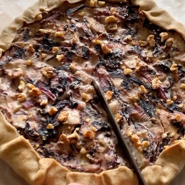 Radicchio and Walnut Quiche