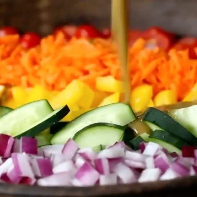 Vegan Rainbow Veggie Salad
