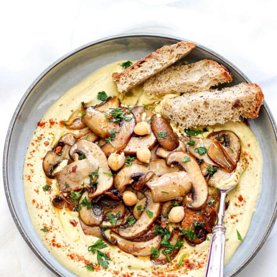 Hummus with Porcini Mushrooms