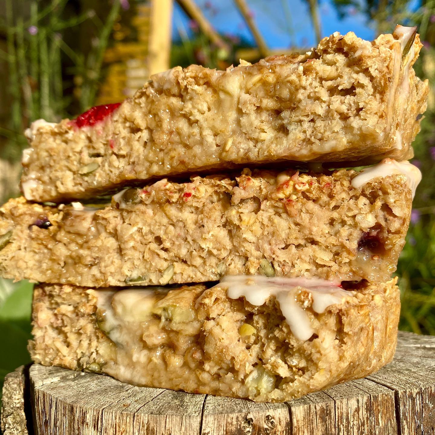 Banana and Raspberry Baked Oats
