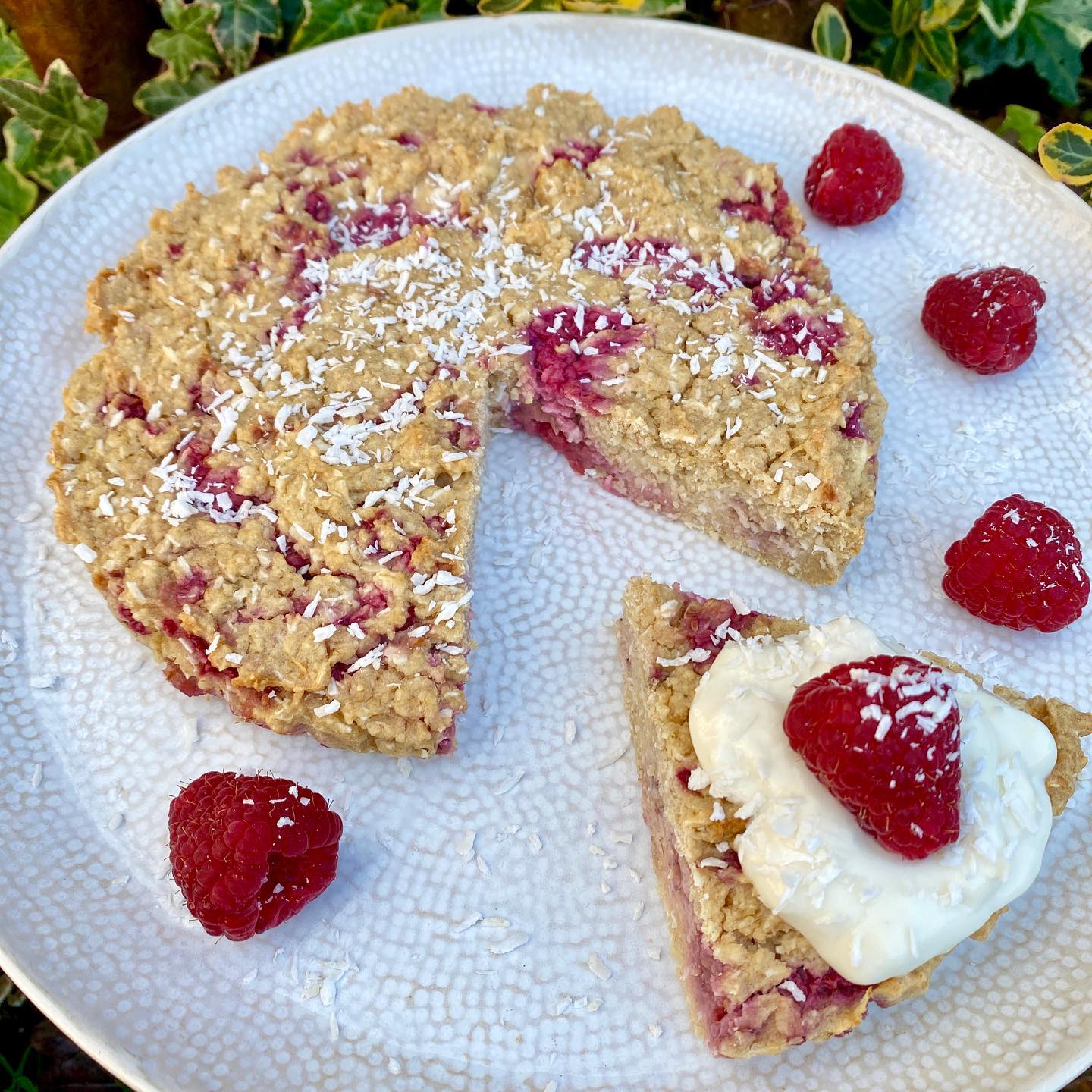 Raspberry & Coconut Baked Oats