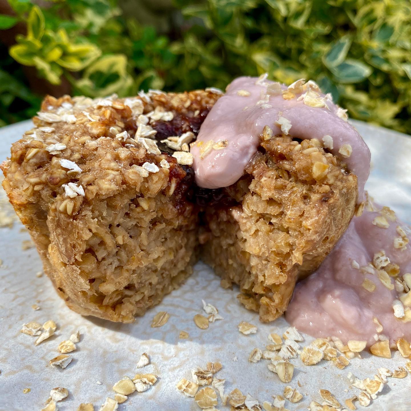 Single Serve Raspberry Baked Oats