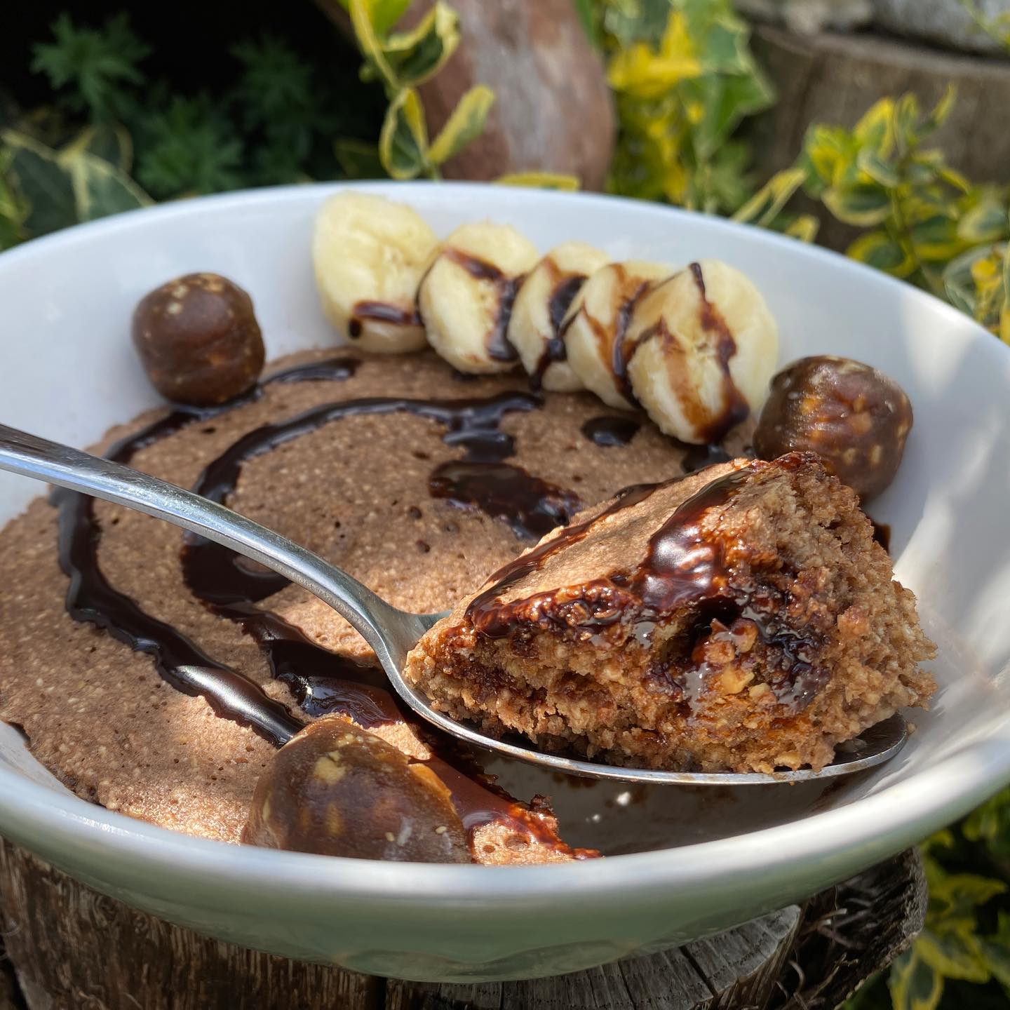 Quick Chocolate Banana Bread in a Bowl