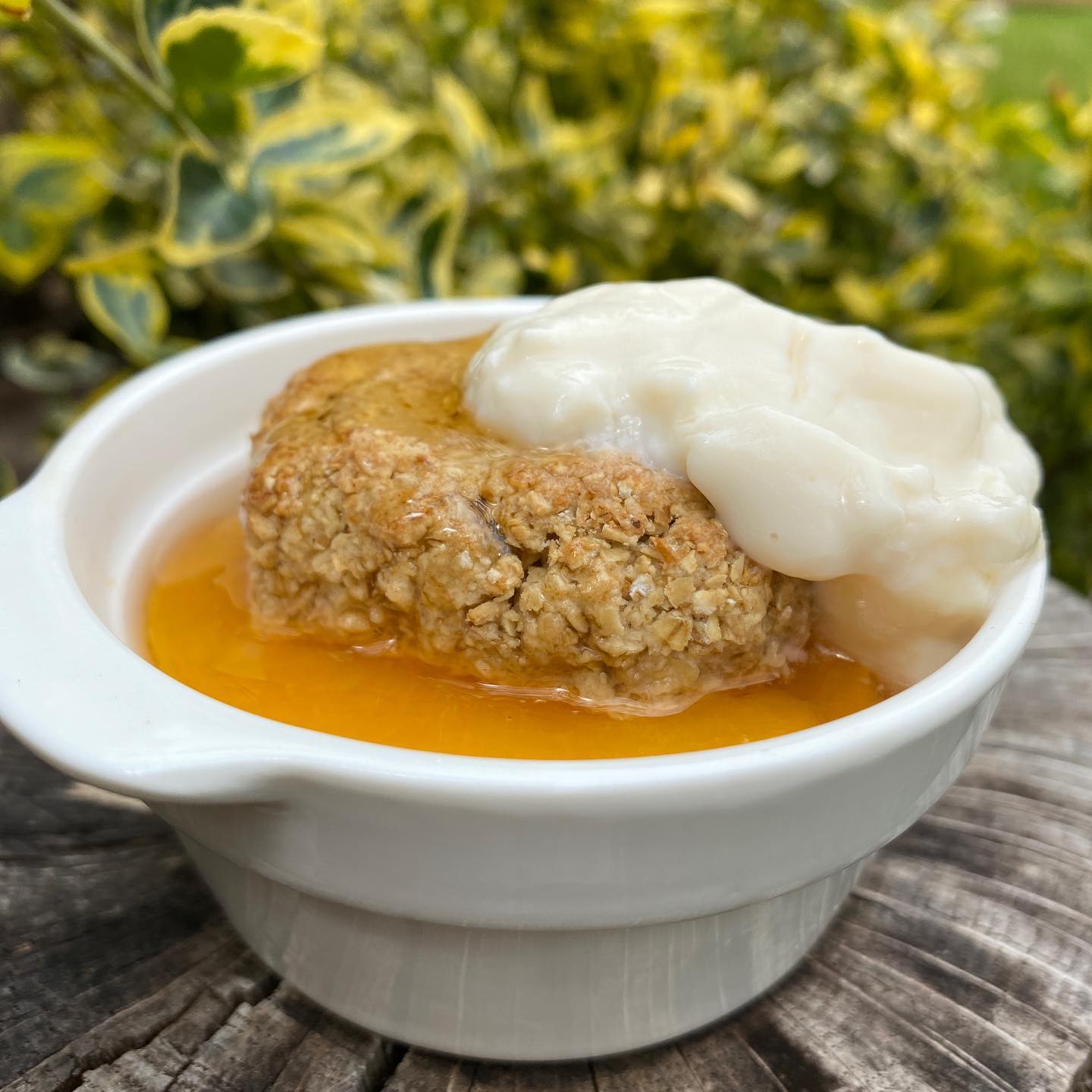 Baked Oats Peach Cobbler
