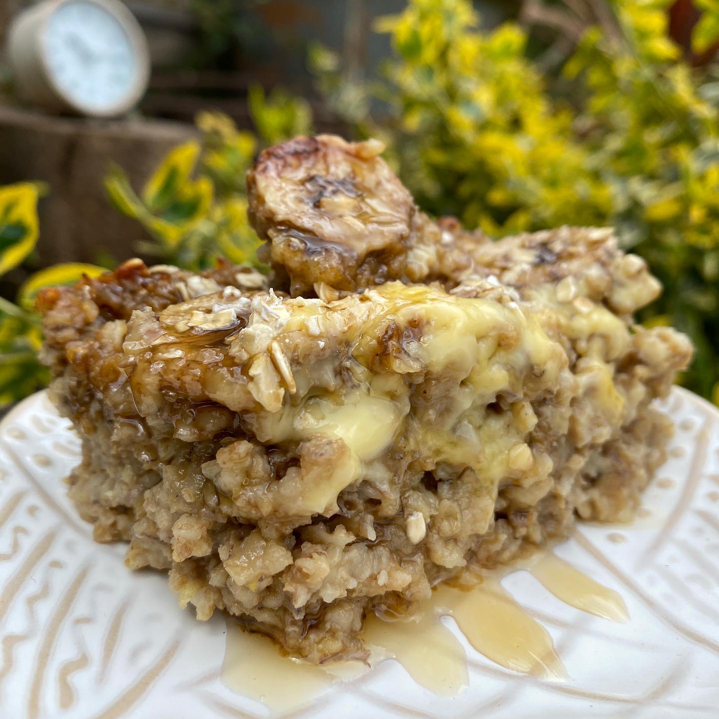 Banana and Custard Baked Oats