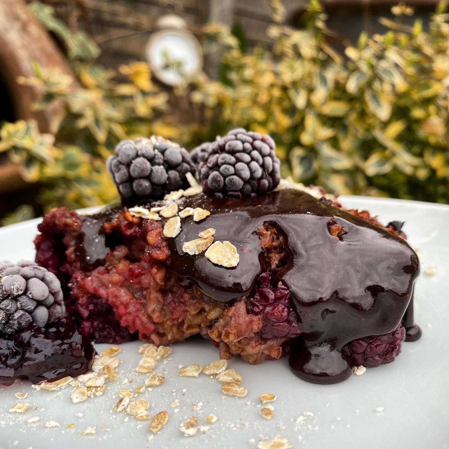 Chocolate and Blackberry Baked Oats